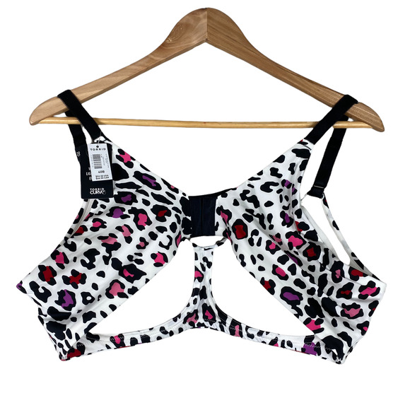 Torrid NWT Lightly Lined Everyday Wire-Free Bra Leopard 360° Back Smoothing 48D - Picture 6 of 9